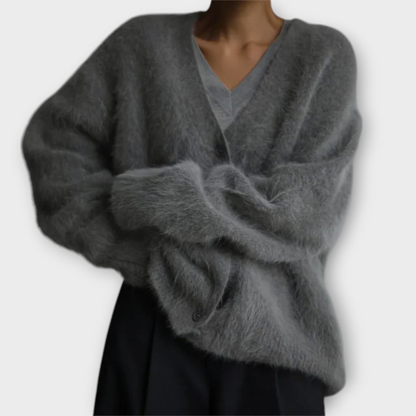 Luna | Fluffy Knit Cardigan
