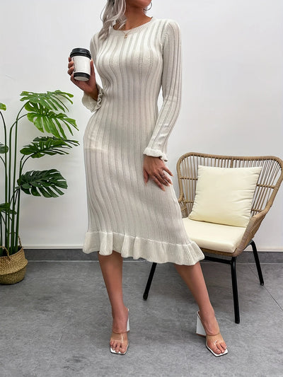 Isolde | Ruffle-Edge Knit Dress