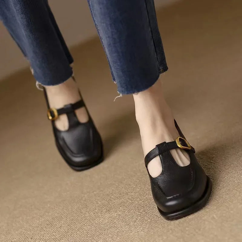 Isolde | Retro Buckle Loafers