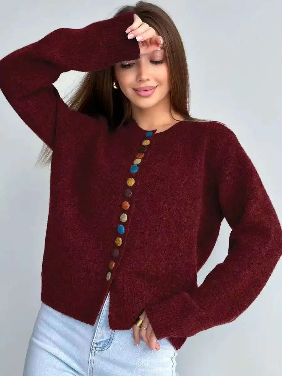 Lisette | Rainbow Button Cardigan