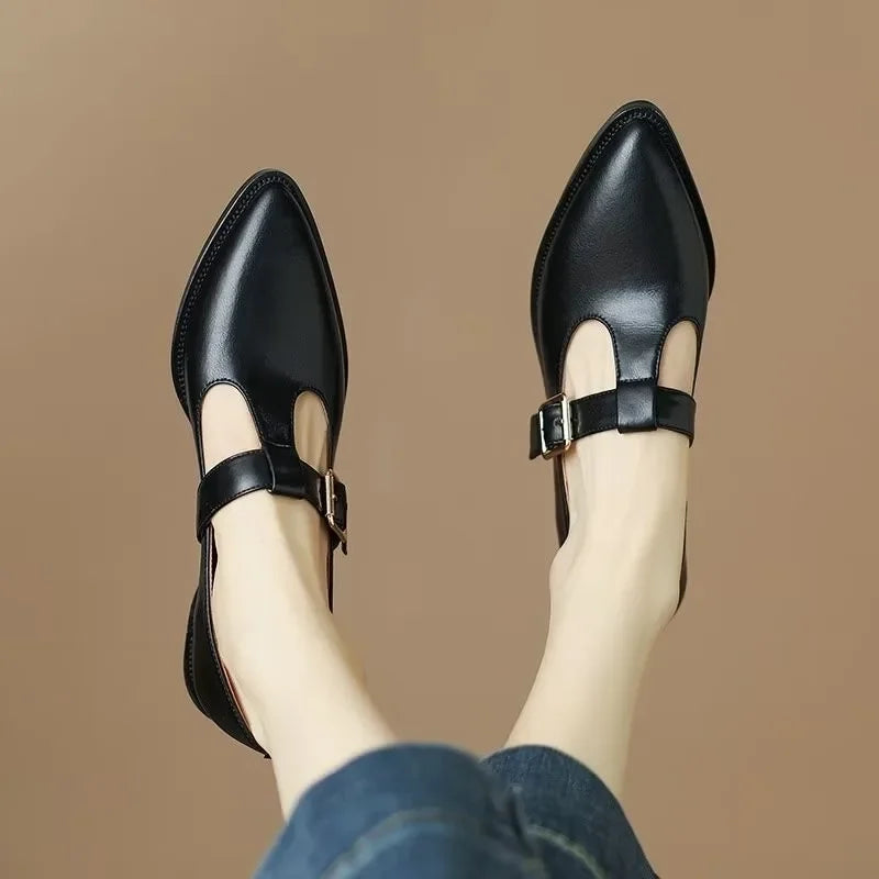Elara | Classic Buckle Flats