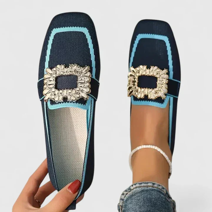 Yasmine | Crystal Buckle Loafers