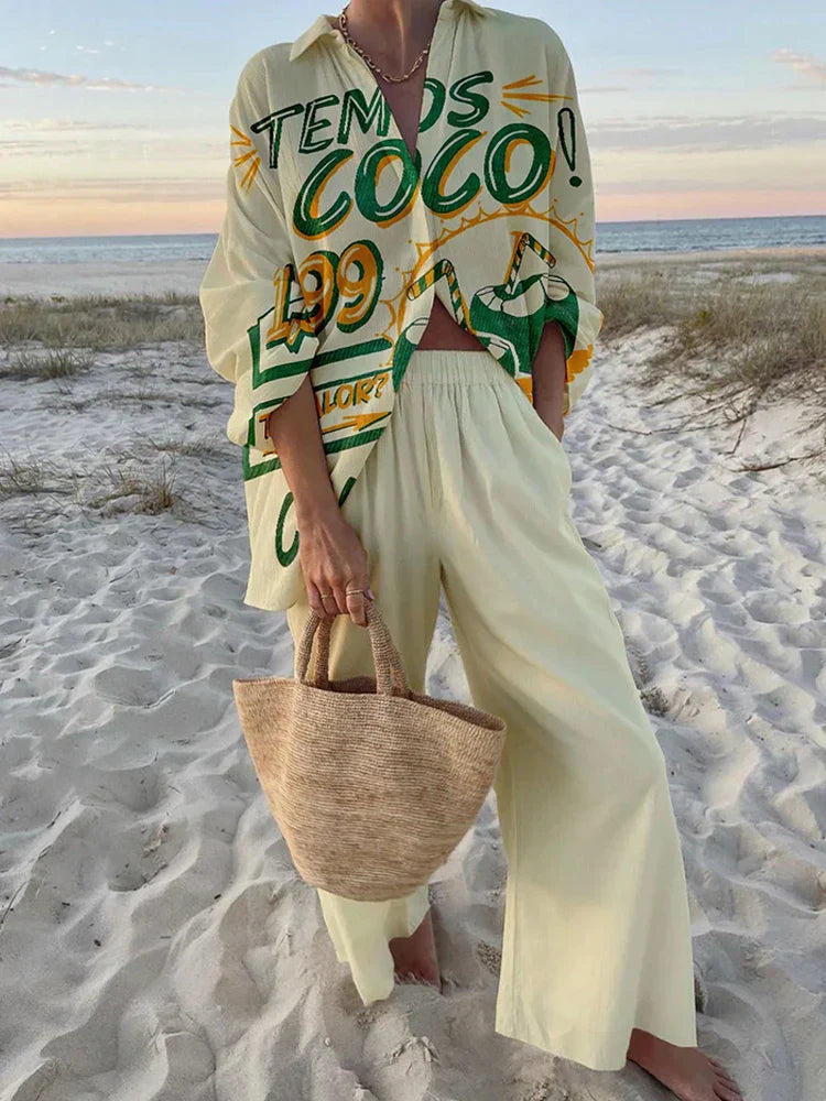 Deborah | Beach Graphic Two-Piece Set