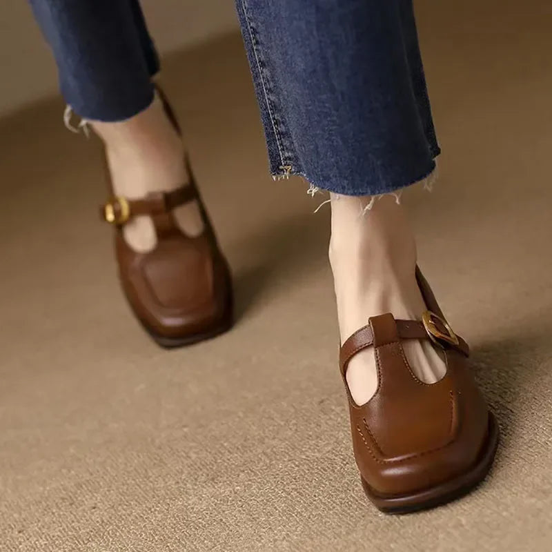 Isolde | Retro Buckle Loafers