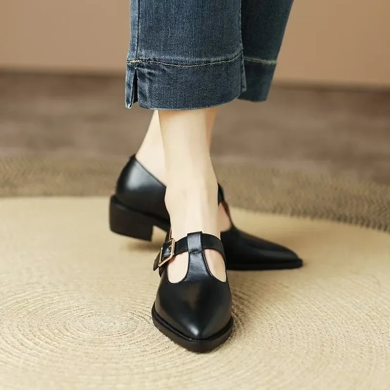 Elara | Classic Buckle Flats