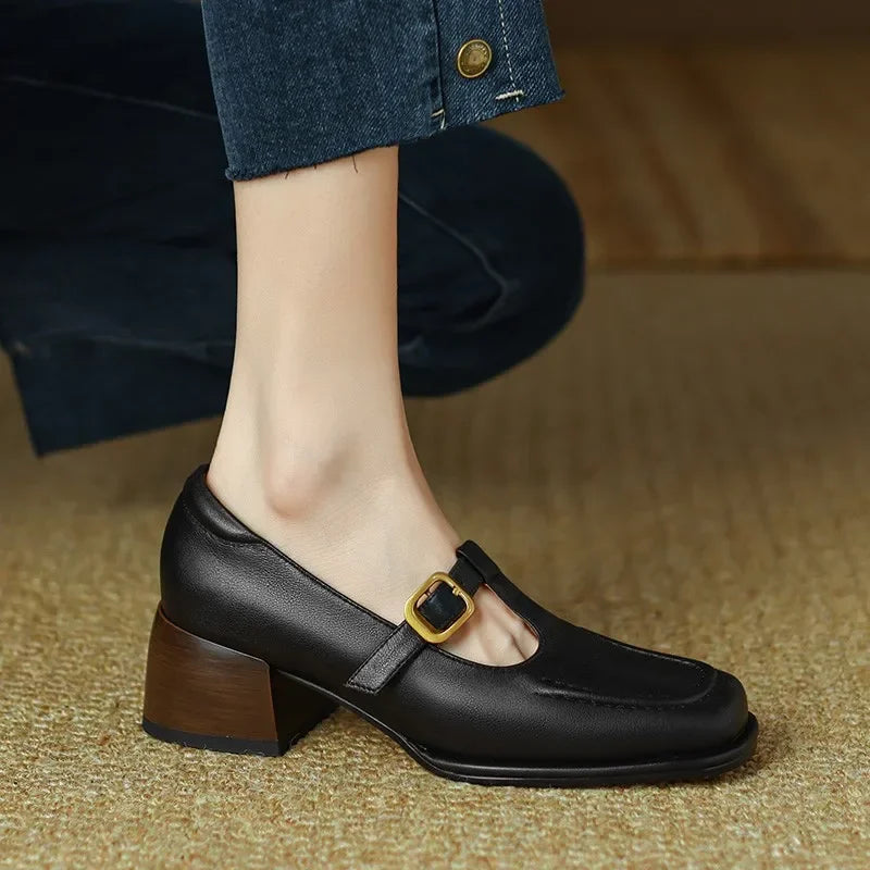 Isolde | Retro Buckle Loafers