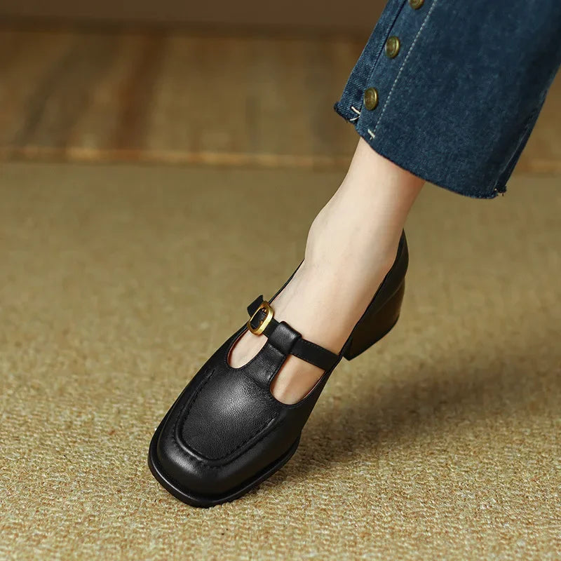 Isolde | Retro Buckle Loafers