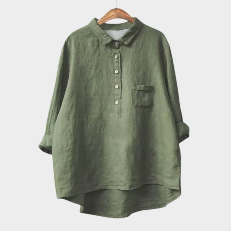 Reagan | Classic Linen-Style Blouse