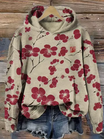 Sayaka | Crimson Blossom Hoodie