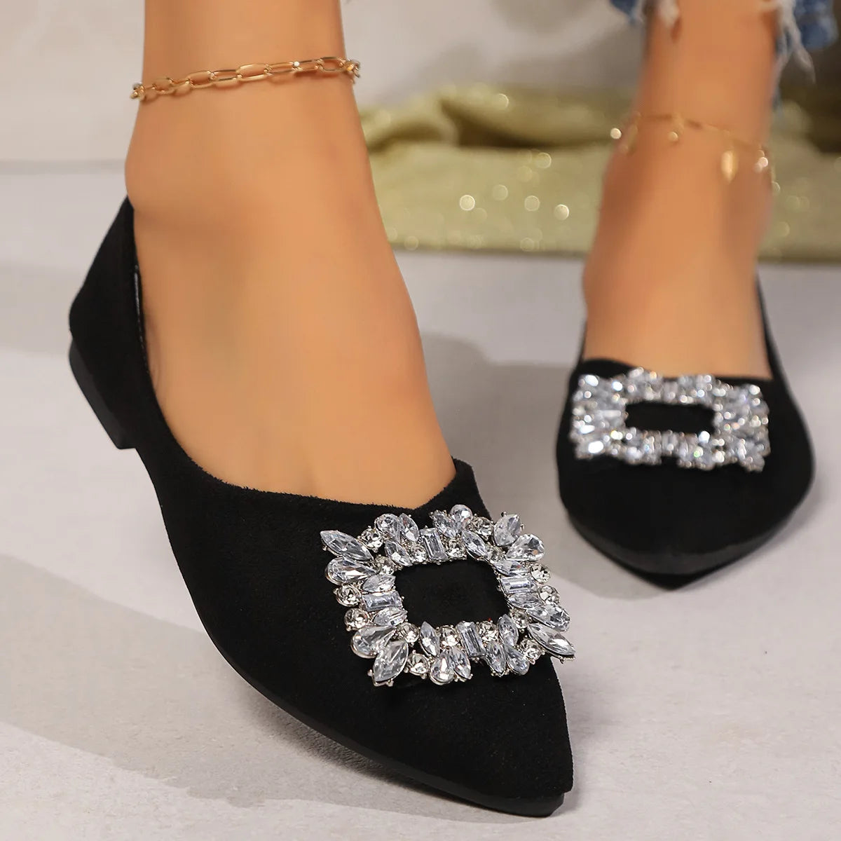 Audrina | Crystal Luxe Flats