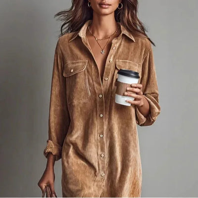 Harper | Corduroy Button-Down Dress