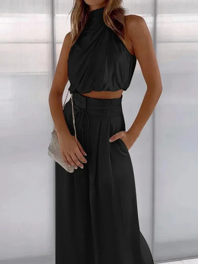 Danielle | Elegant Halter Two-Piece Set