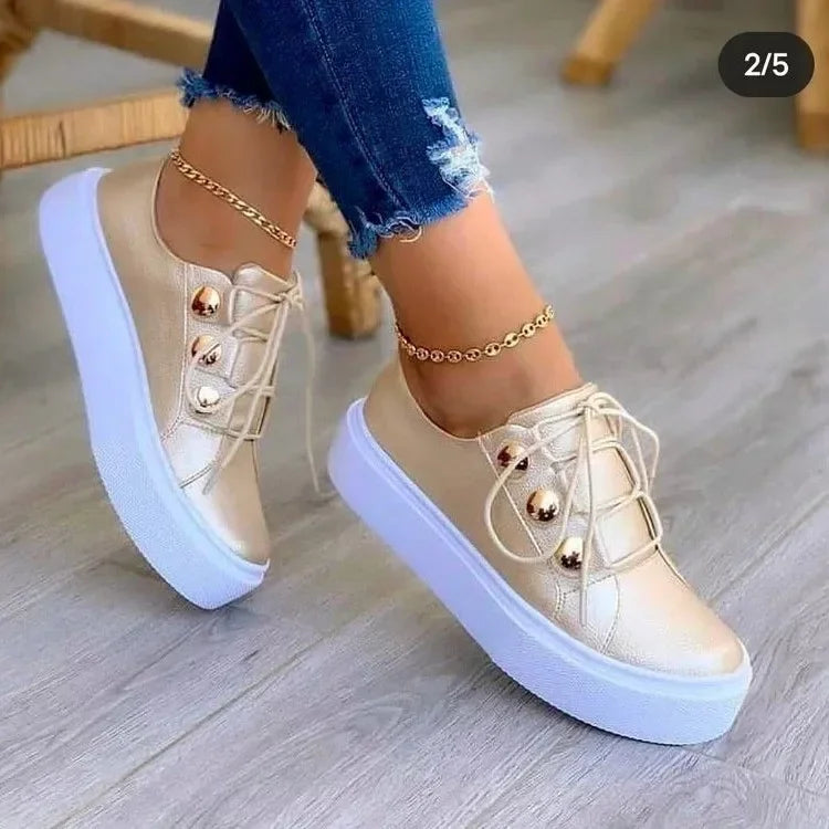 Sabrina | Platform Sneakers with Metallic Accents