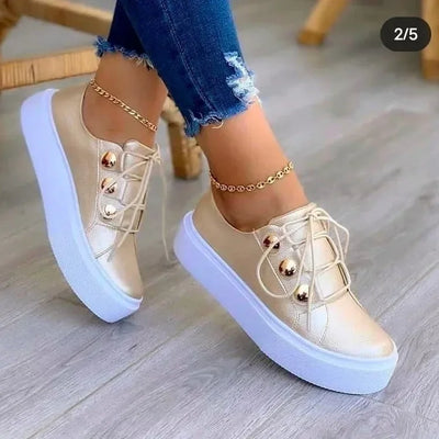 Sabrina | Platform Sneakers with Metallic Accents