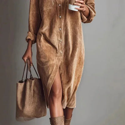 Harper | Corduroy Button-Down Dress