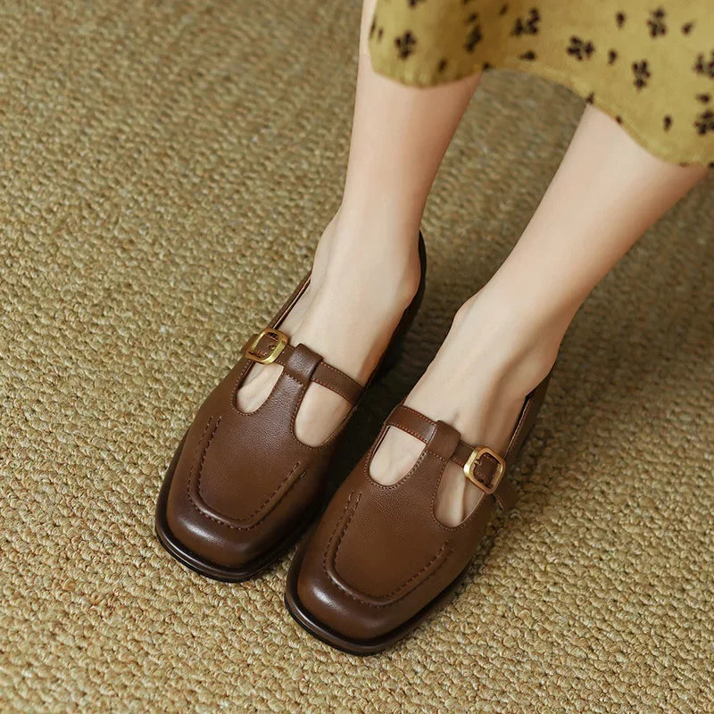 Isolde | Retro Buckle Loafers