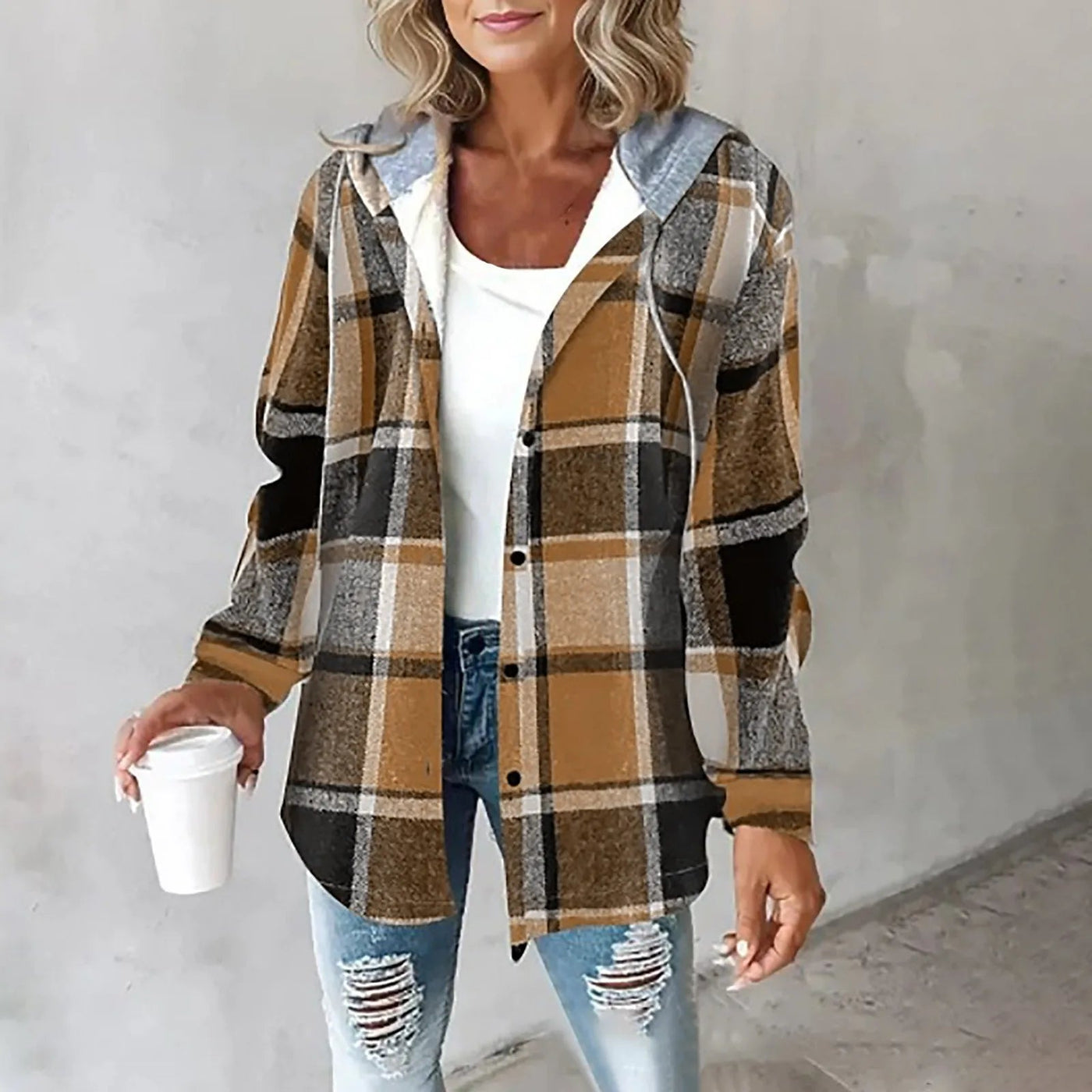Filippa | Casual Check Hoodie Blouse