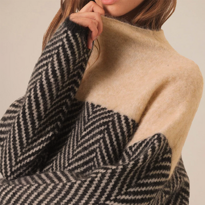 Claudia | Two-Tone Knit Sweater