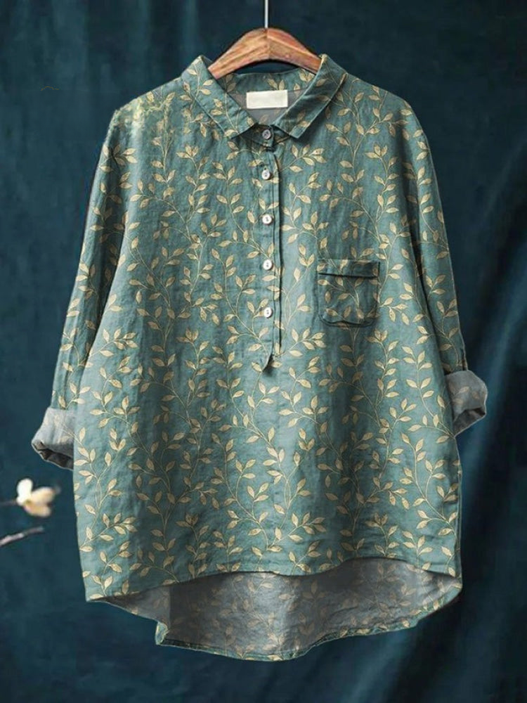 Camille | Olive Bloom Shirt