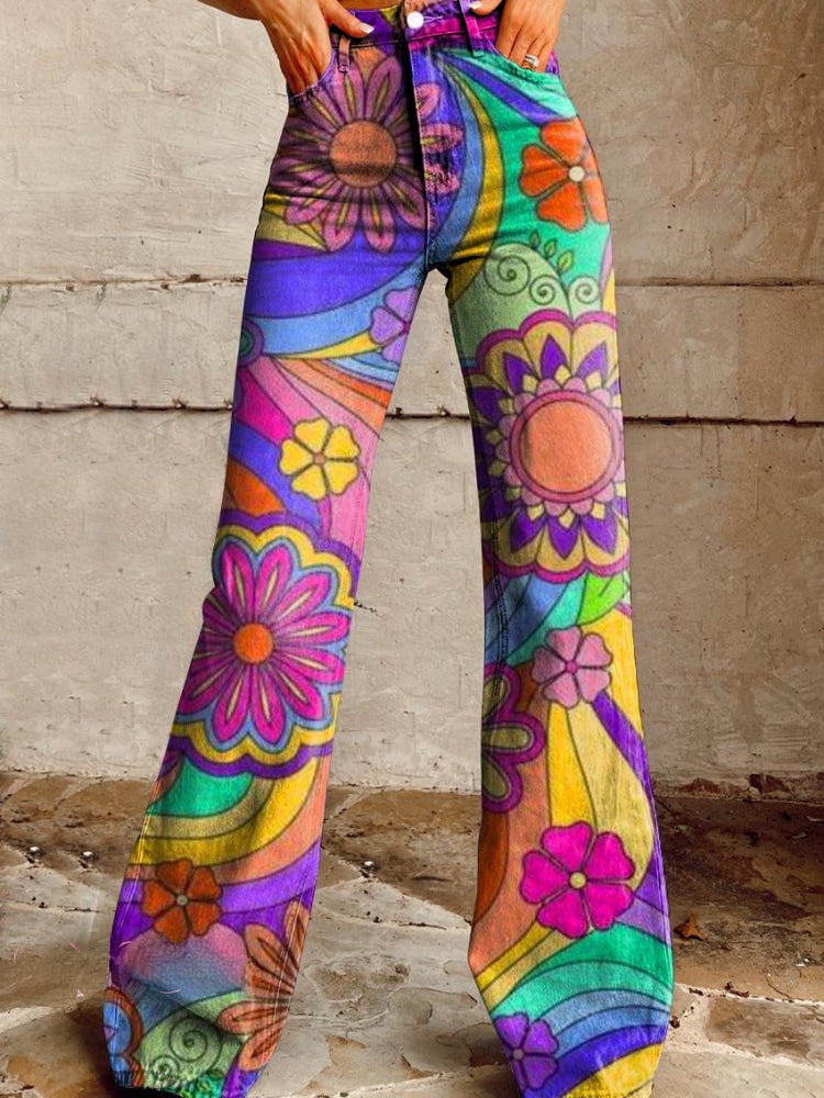 Natalia | Retro Rainbow Pants