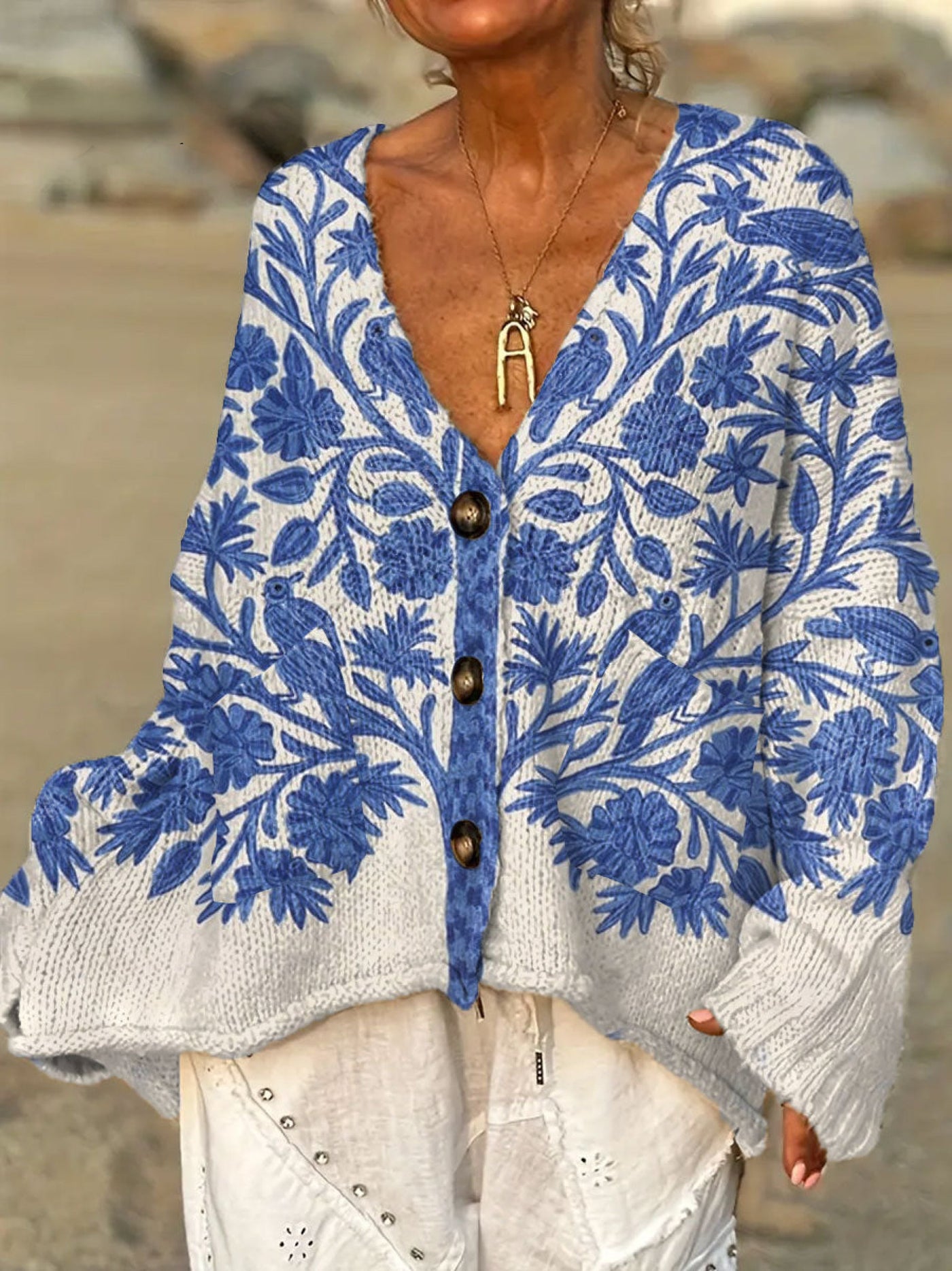 Bailey | Floral Knit Button Cardigan