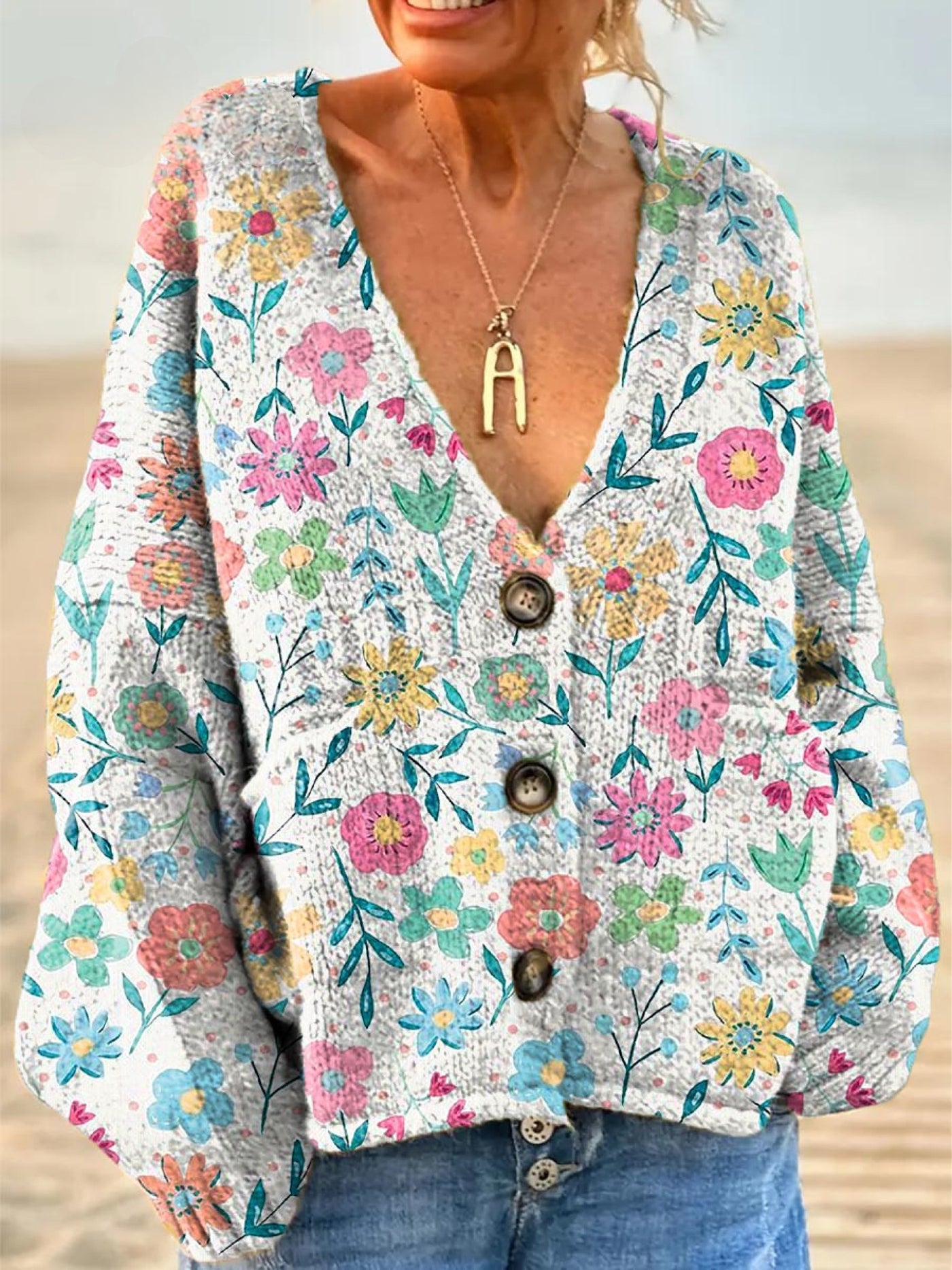 Danielle | Multicolor Garden Knit Cardigan