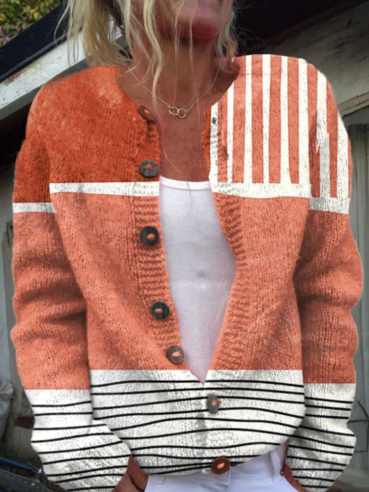 Diane | Terracotta Lines Sweater