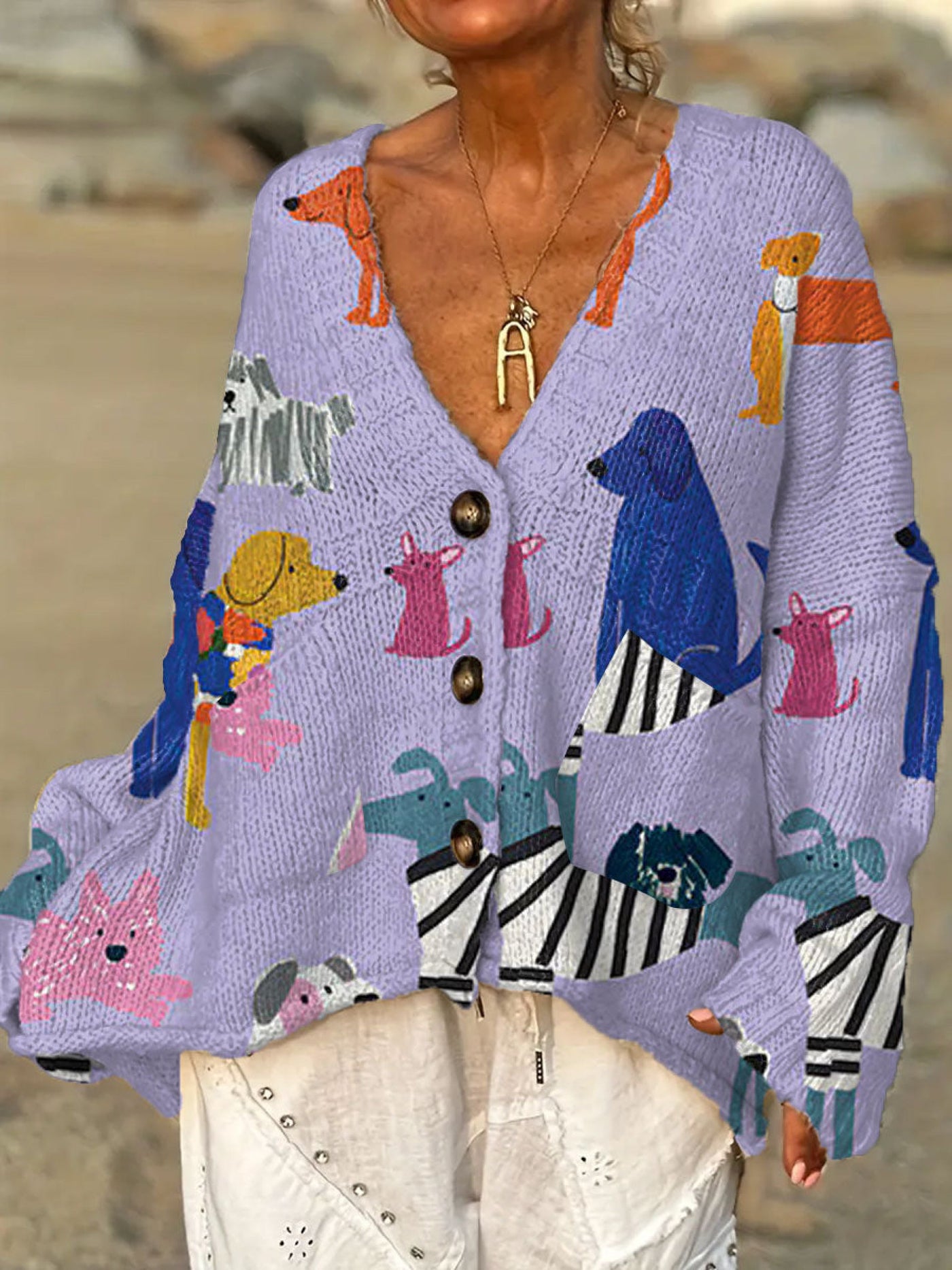 Kara | Playful Dogs Knit Cardigan