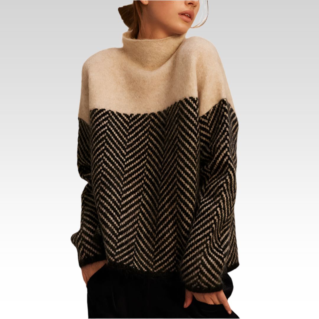 Claudia | Two-Tone Knit Sweater