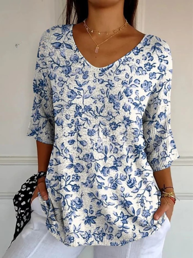 Azalea | Blue Porcelain Blouse