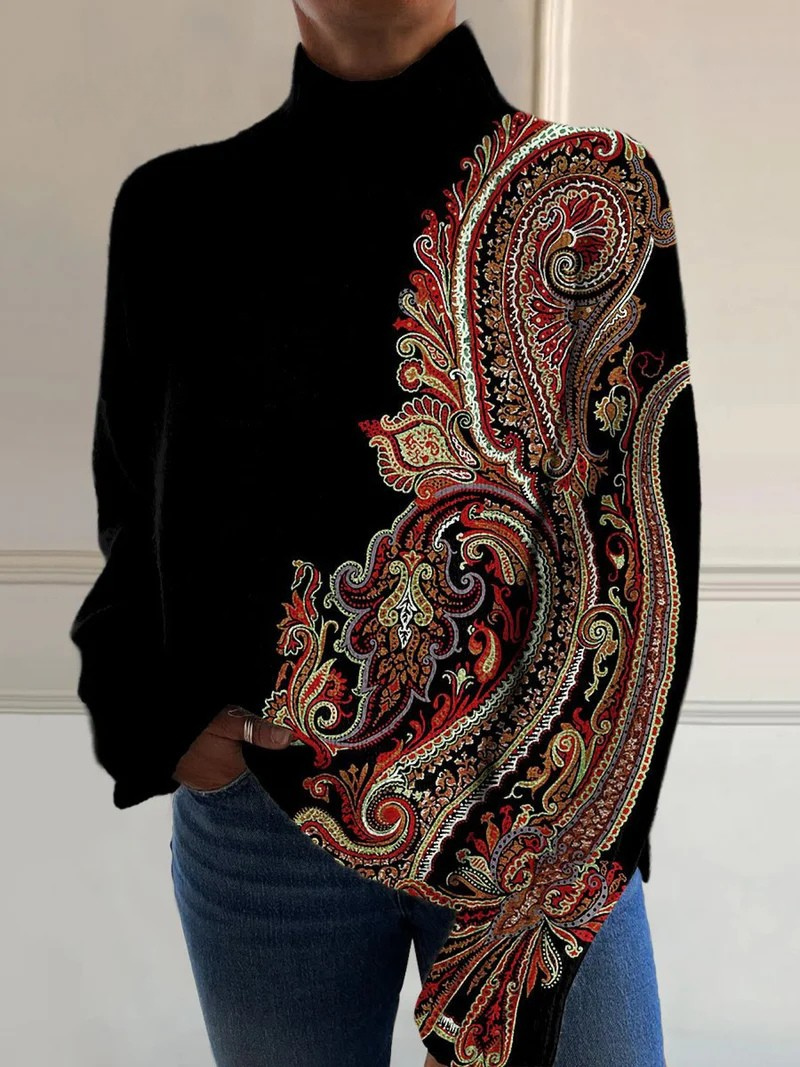 Hillary | Midnight Paisley Sweater