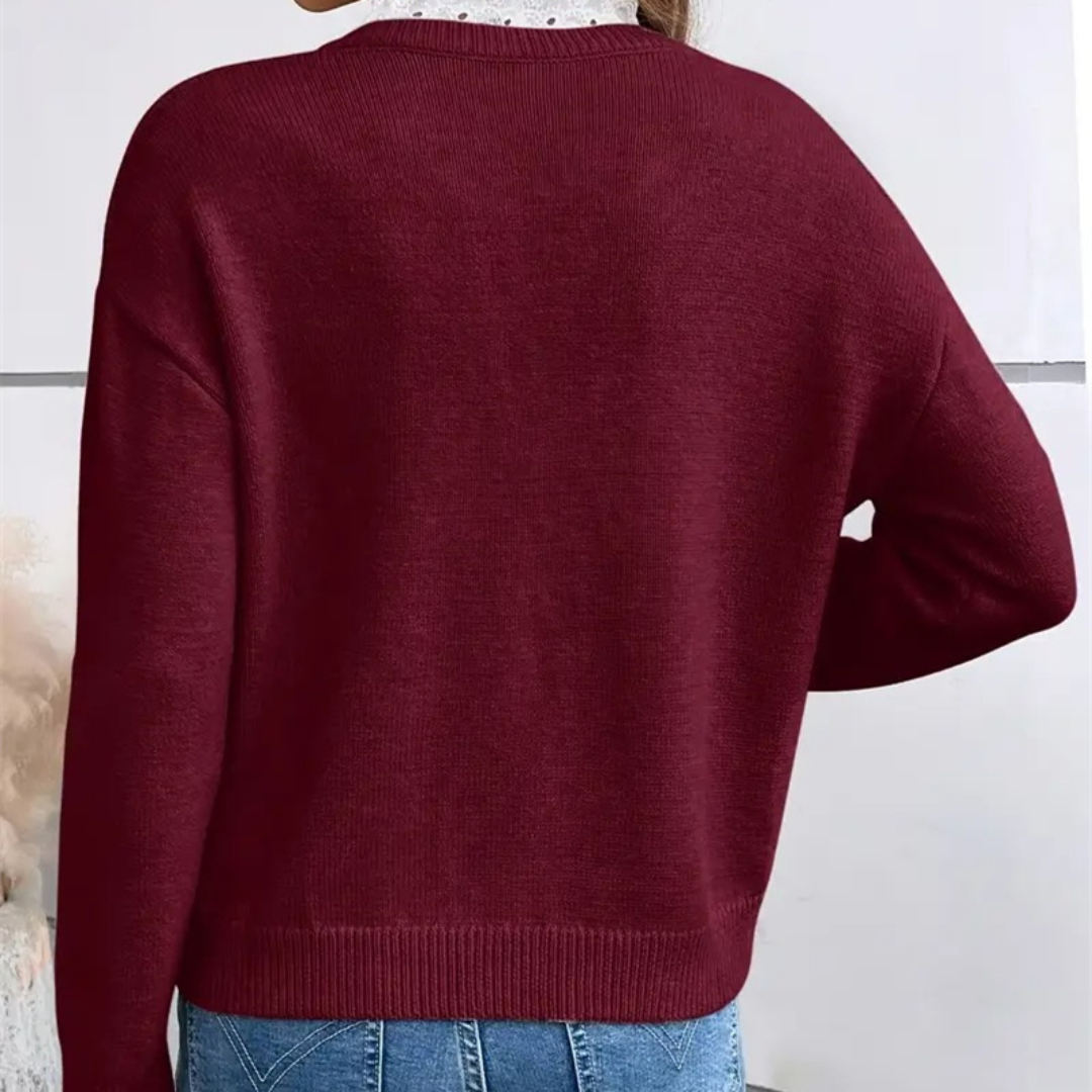 Audrey | Lace Trim Sweater