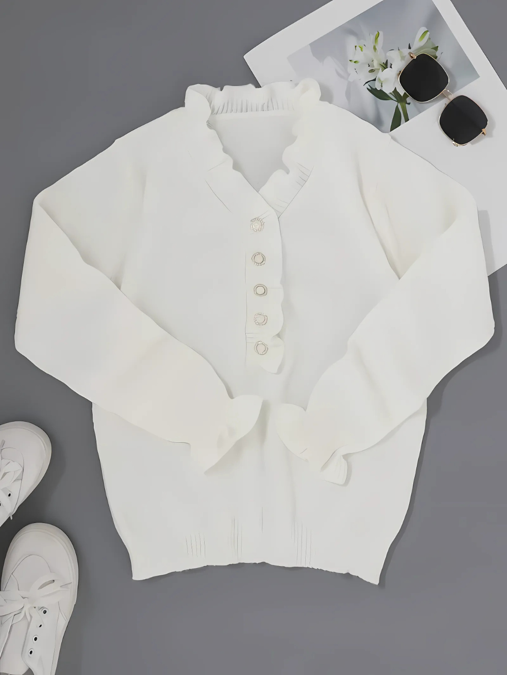 Phoebe | Elegant Ruffle Sweater