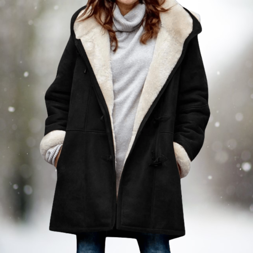 Helena | Winter Shearling Hooded Coat
