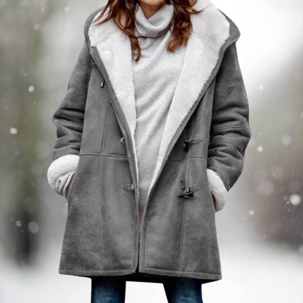 Helena | Winter Shearling Hooded Coat