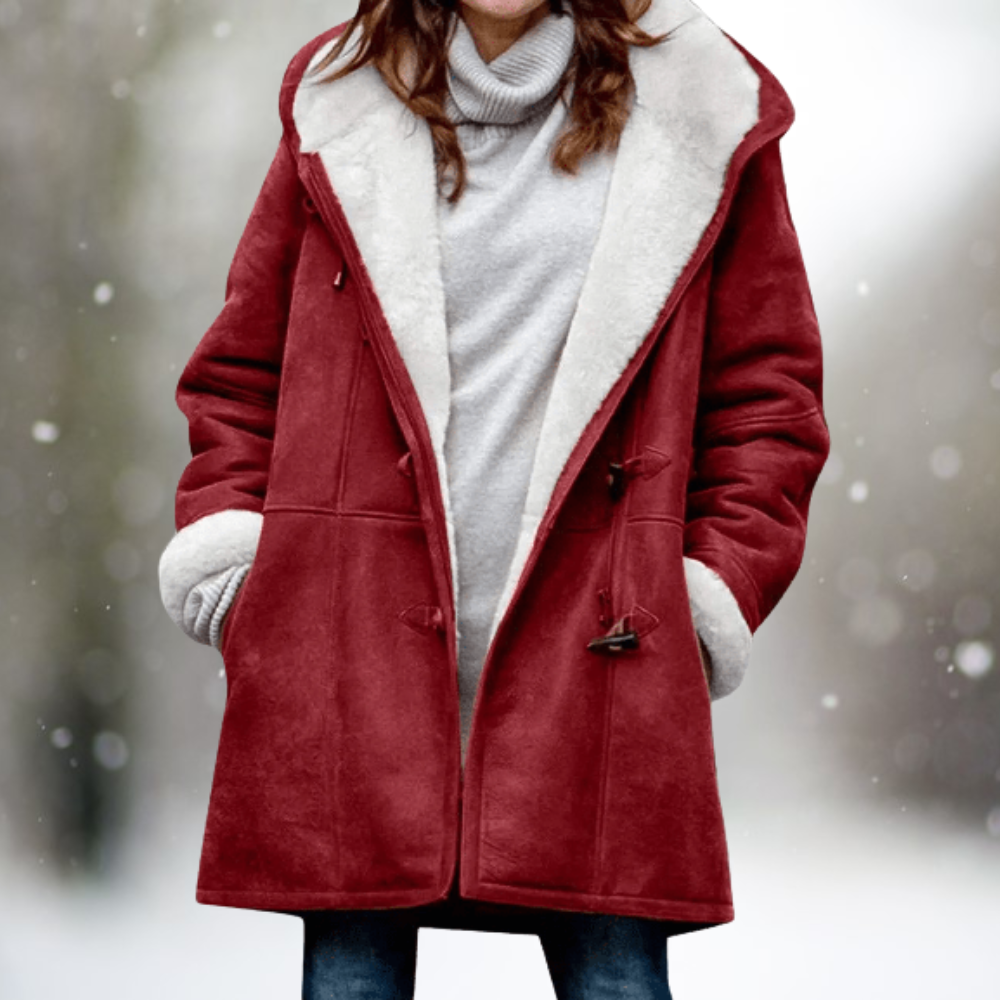 Helena | Winter Shearling Hooded Coat