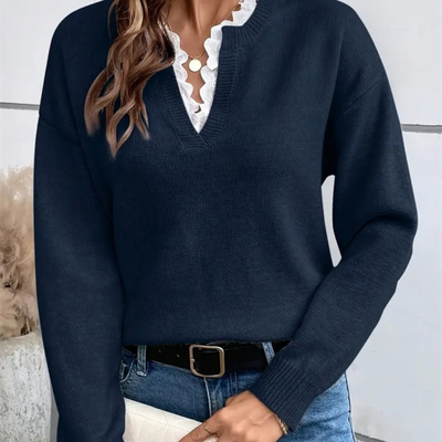 Audrey | Lace Trim Sweater