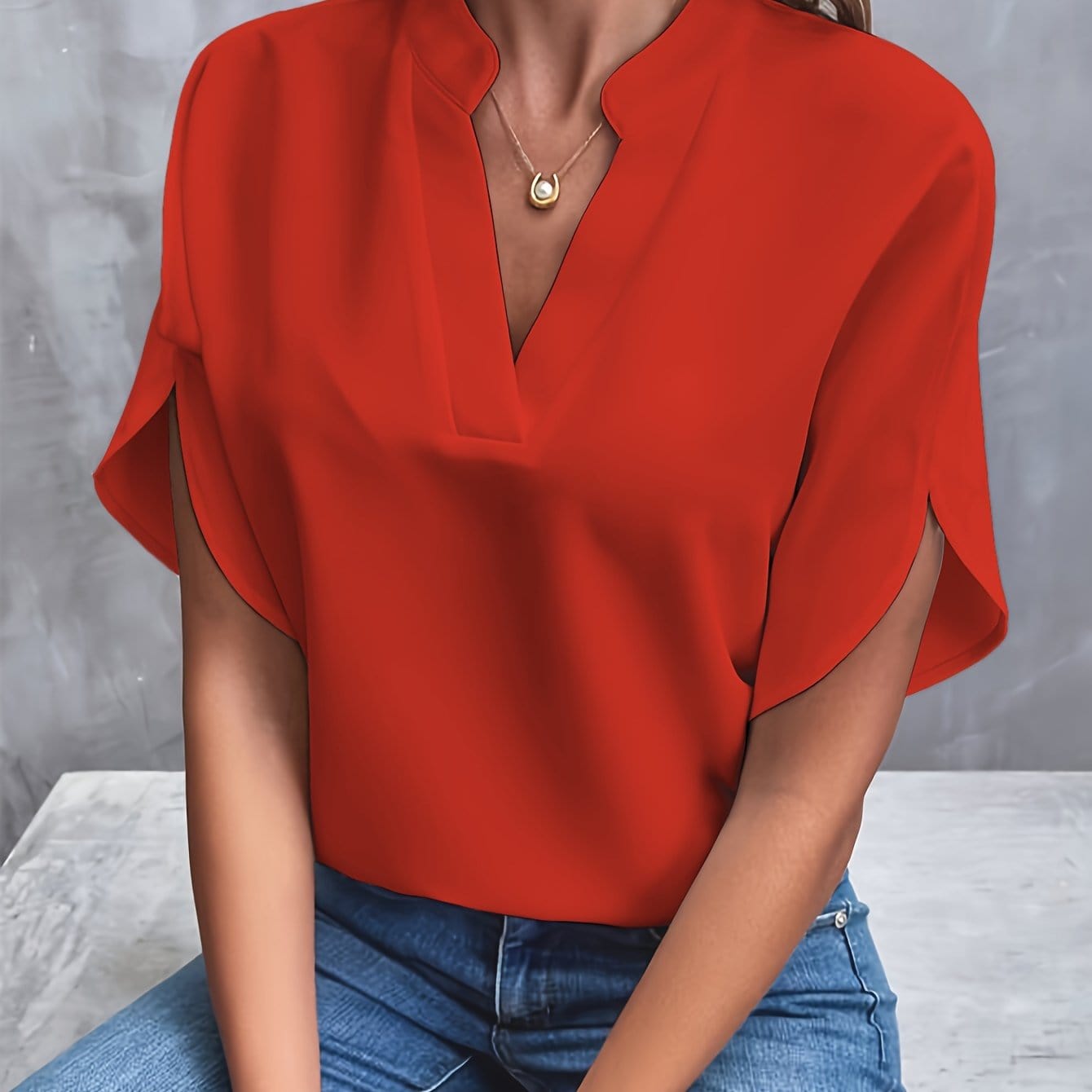 Monica | Classic V-Neck Blouse