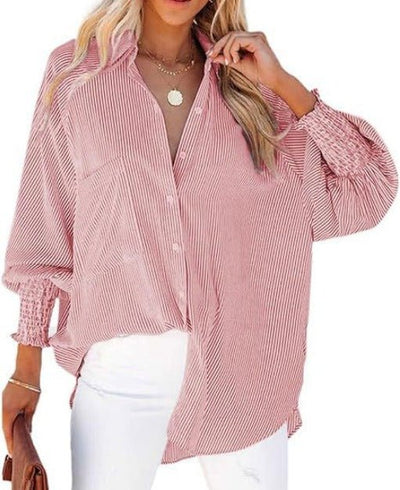 Minnie | Striped Button-Down Blouse