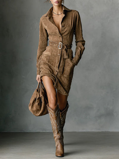 Renee | Western Suede Dress