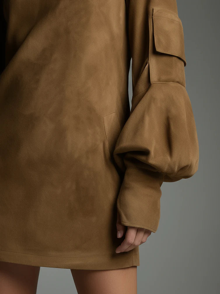 Sienna | Luxe Suede Turtleneck Dress