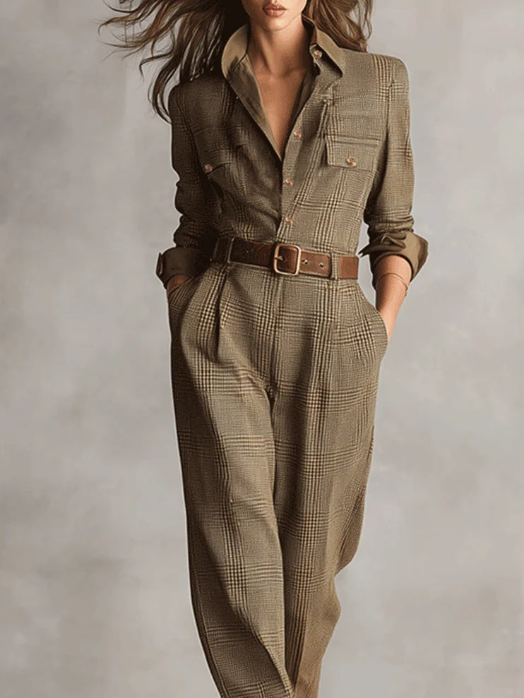 Claudette | Heritage Check Jumpsuit