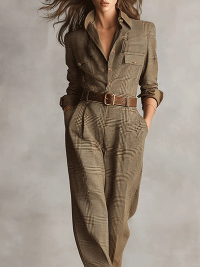 Claudette | Heritage Check Jumpsuit