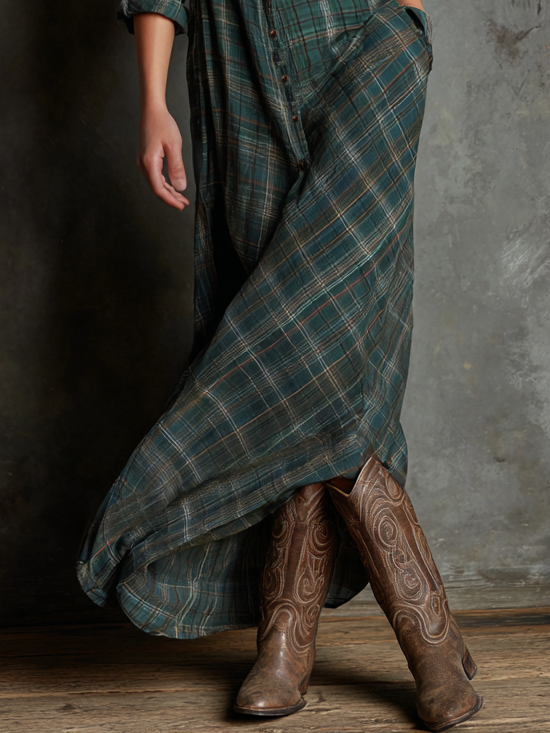 Hazel | Western Plaid Dress