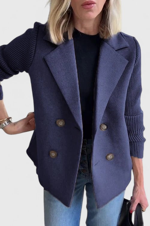 Maribel | Soft Knit Double-Breasted Coat