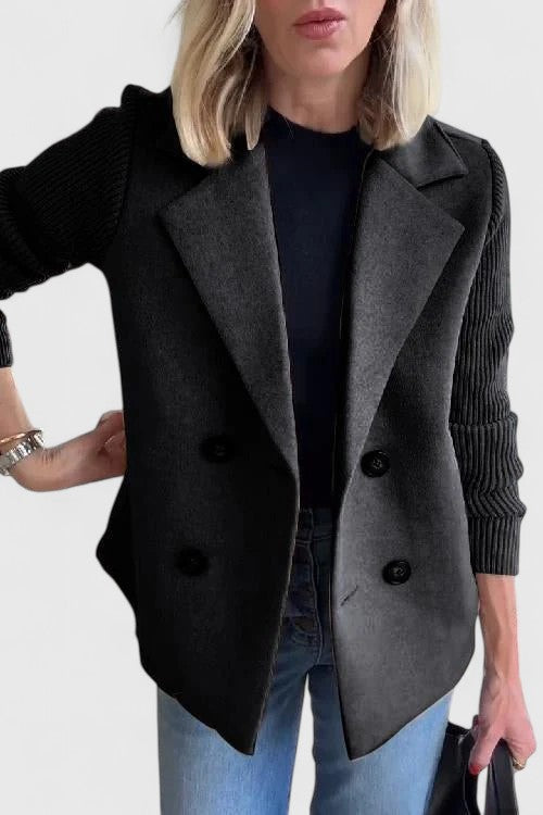 Maribel | Soft Knit Double-Breasted Coat