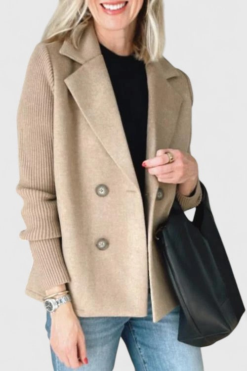 Maribel | Soft Knit Double-Breasted Coat