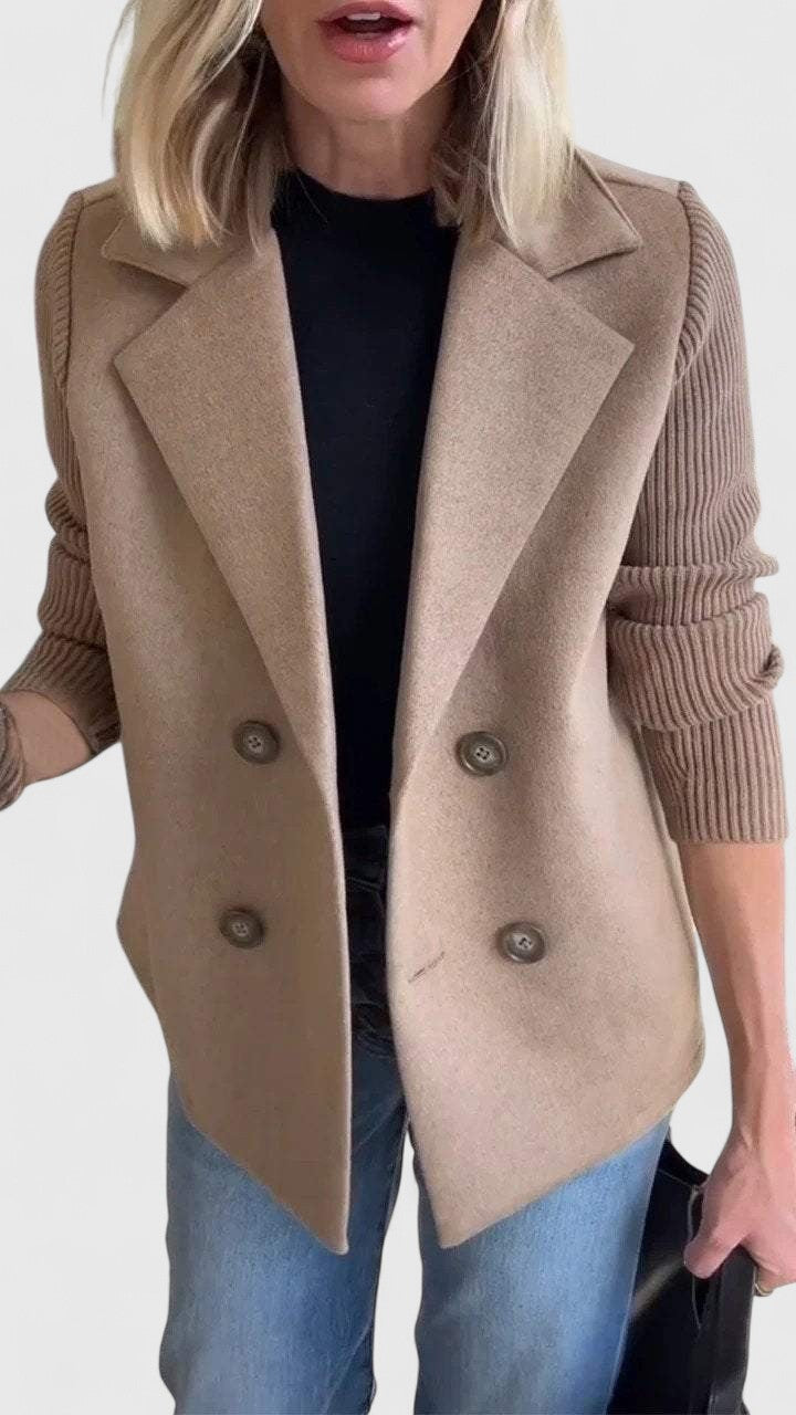 Maribel | Soft Knit Double-Breasted Coat