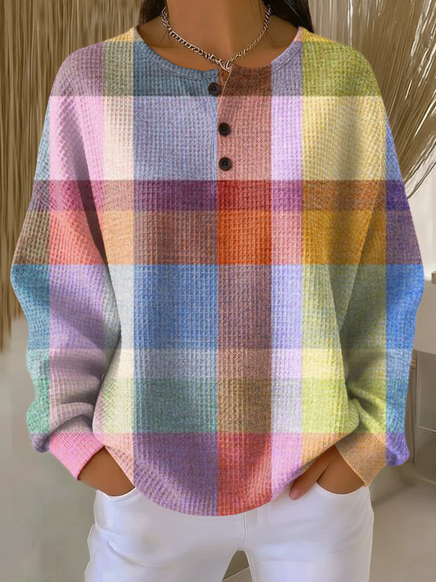Elara | Pastel Plaid Sweater