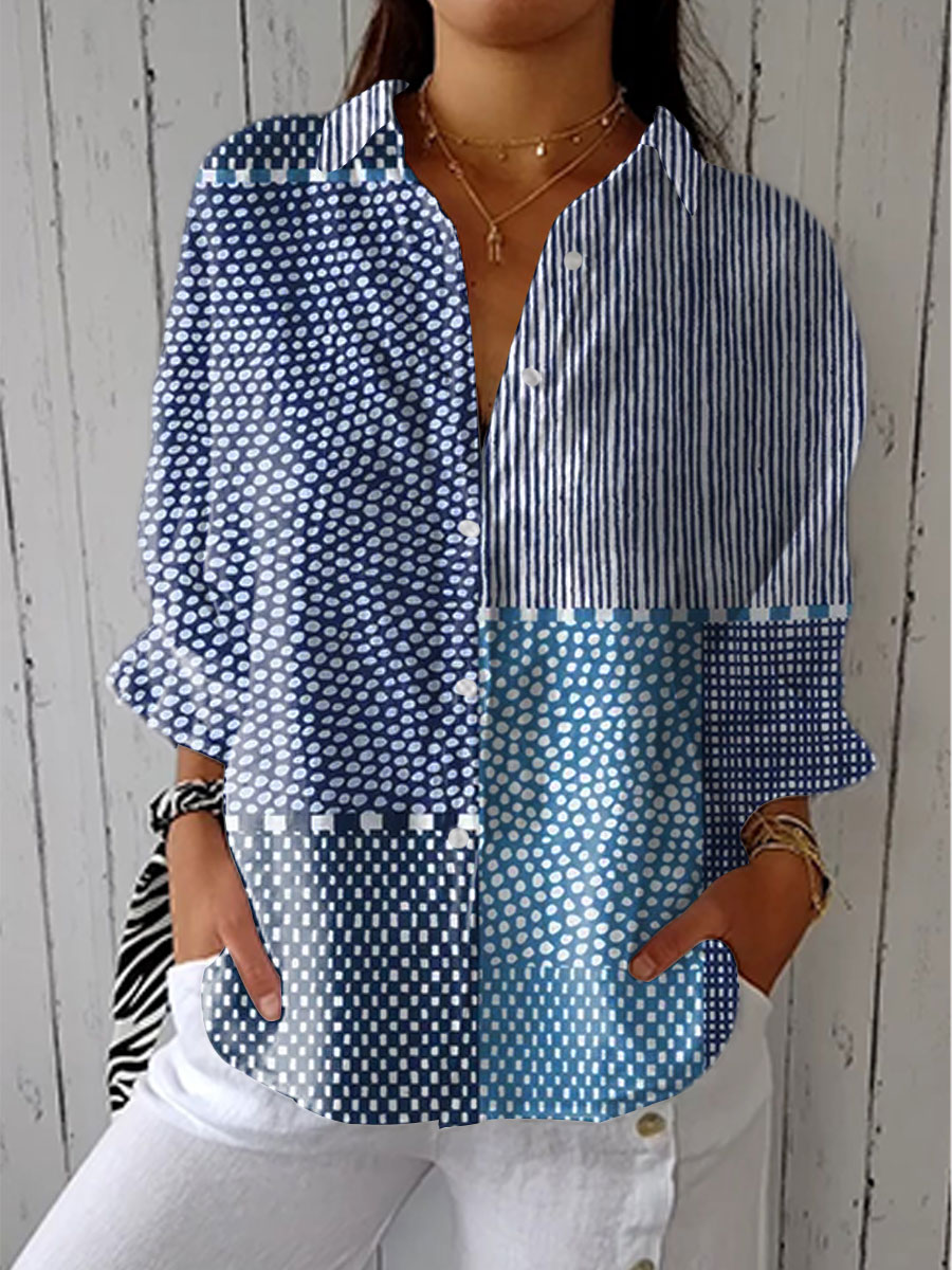 Arianna | Indigo Patch Shirt